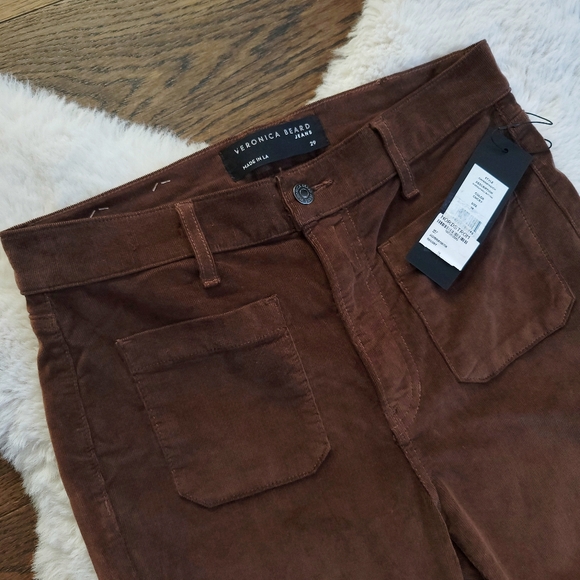 Veronica Beard Sheridan Exaggerated Brown Corduroy 70s Flared Pants - Picture 5 of 15